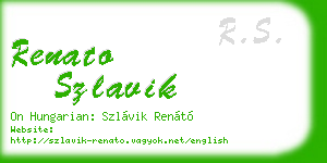 renato szlavik business card