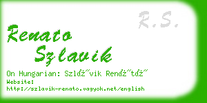 renato szlavik business card